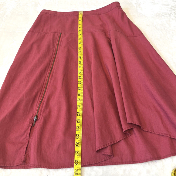 Soft Surroundings Womens Linen Blend A-Line Skirt Size M Berry Lined Flowy - Picture 5 of 7